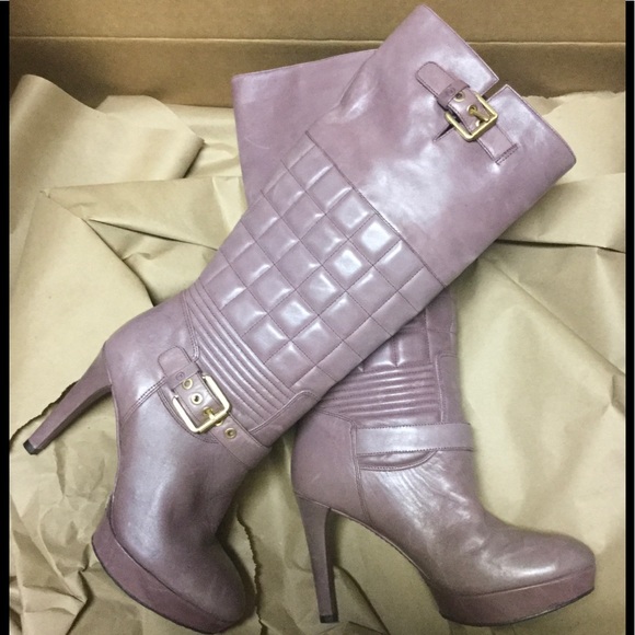 Rockport Shoes - Light Purple Leather Stiletto Tall Boots, Size 5.5